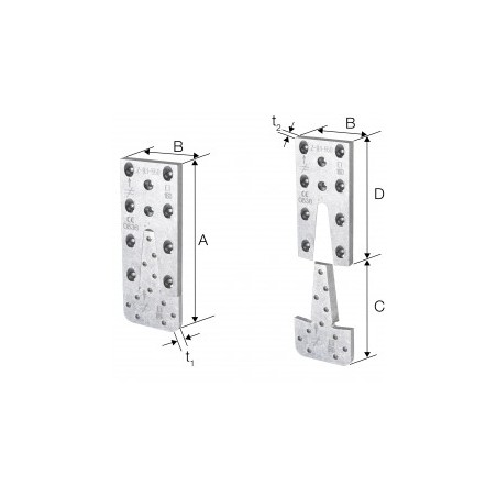 sourcing map Ferme Joint Intérieur Étrier 250 mm 10 pouces