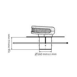 Terminal de ventilation pour Tuile VALETIS Anthracite avec raccord multi diamètre UBBINK