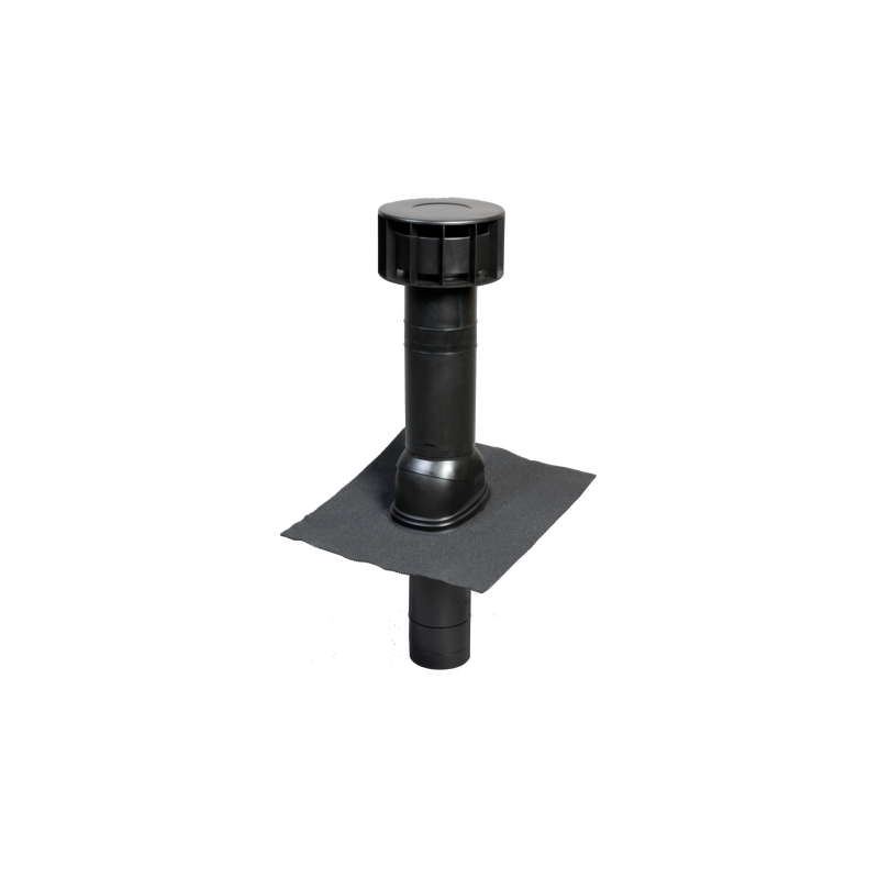 Terminal Multivent noir pente 35 à 55° Ubbink