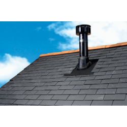 Terminal Multivent noir pente 25 à 45° Ubbink